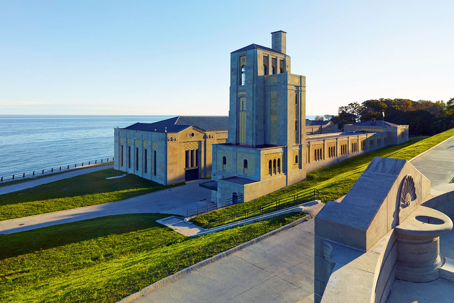 R.C. Harris Water Filtration Plant overlooking Lake Ontario (Photo courtesy of Taylor Hazell Architects)