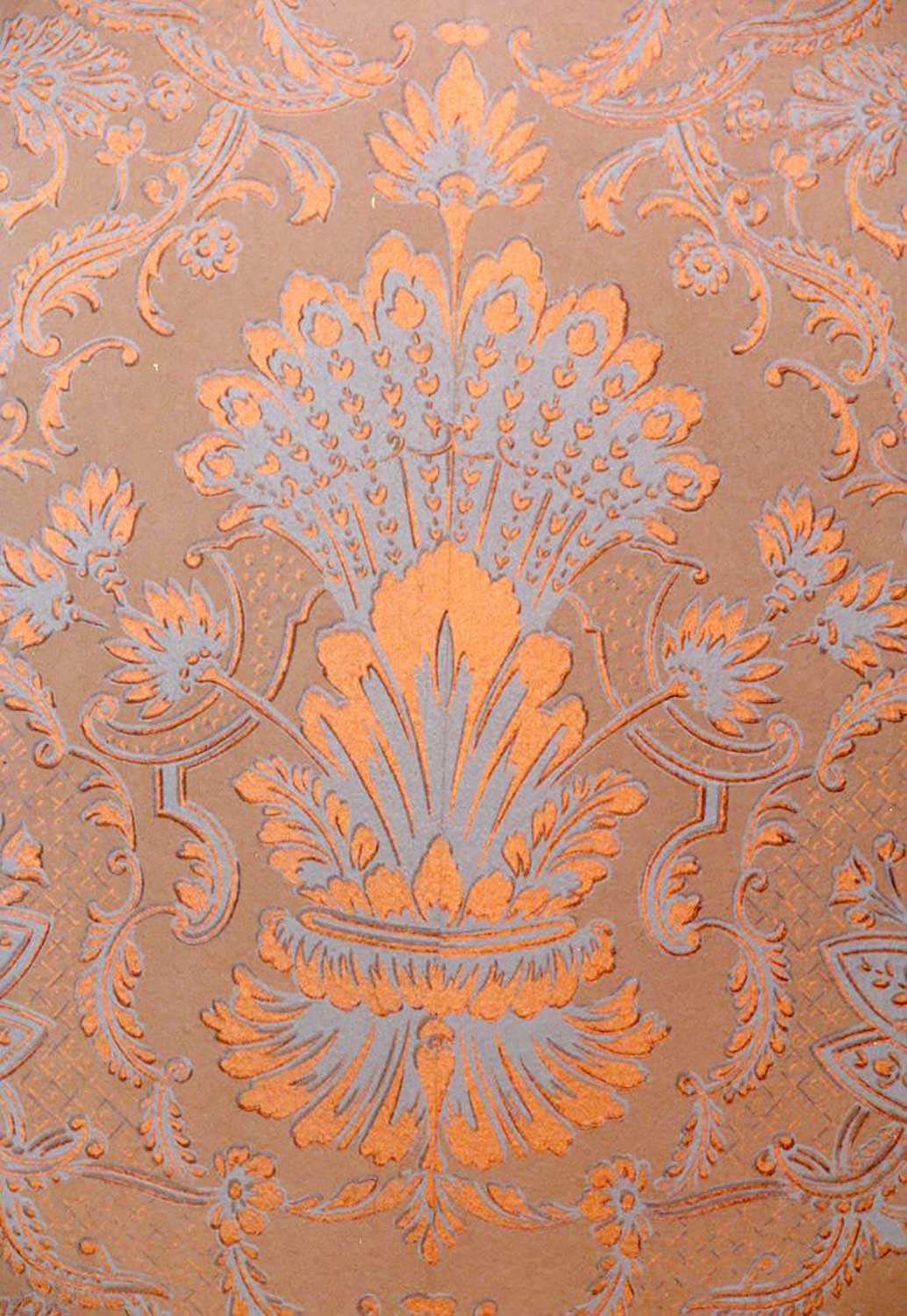 Detail of reproduced George Brown House central hall wallpaper