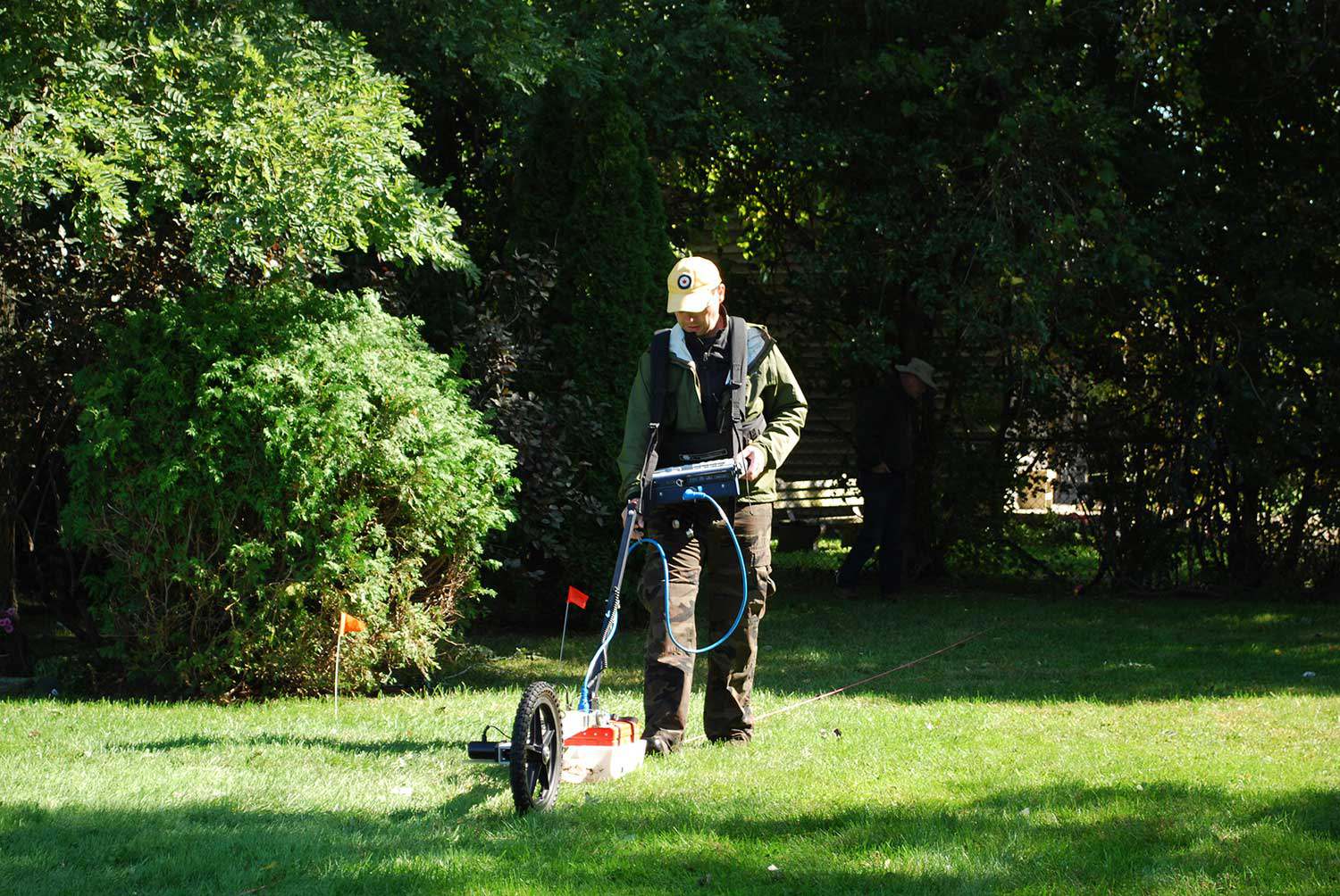 Using ground penetrating radar at the Henson Family Cemetery in 2011.