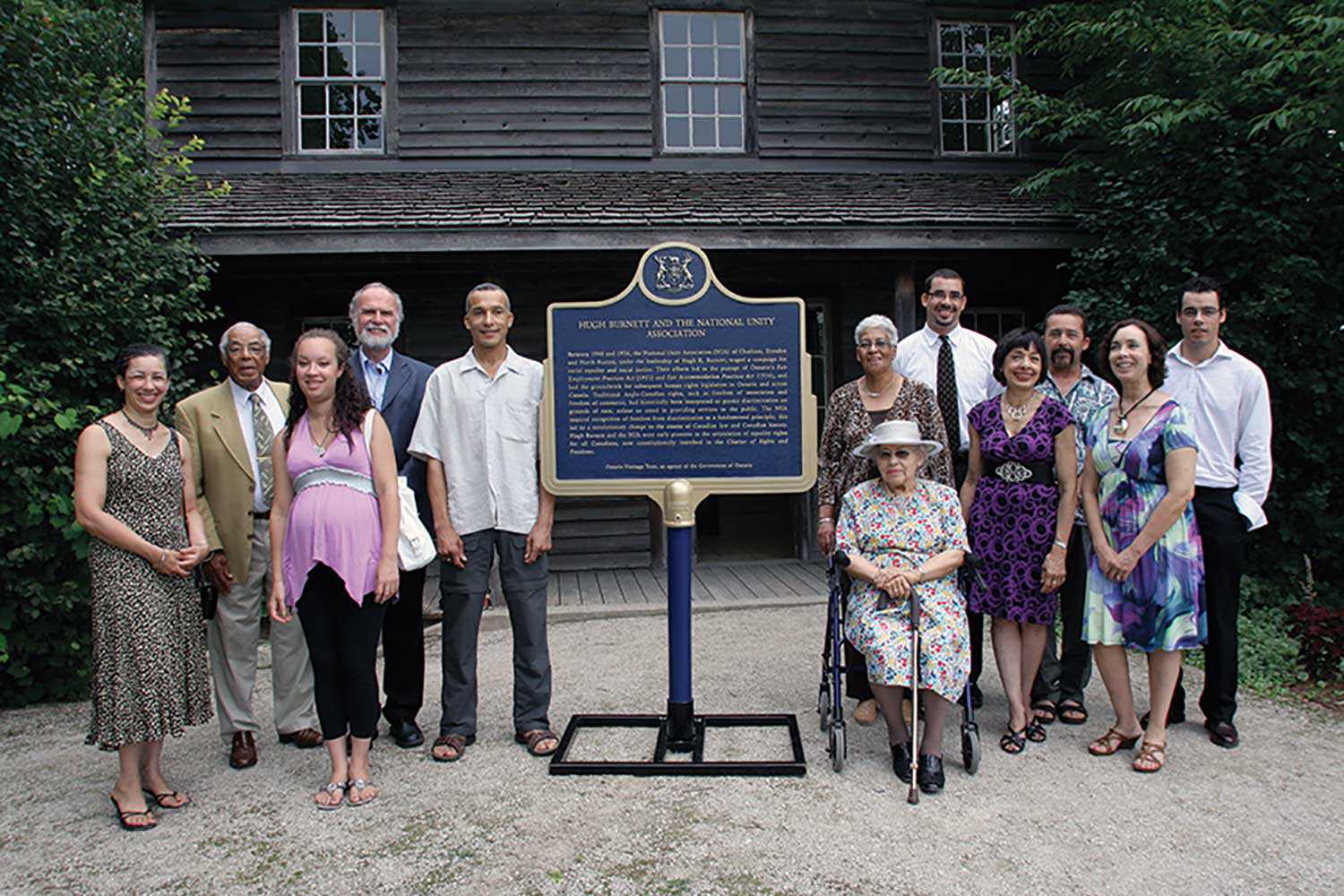 A provincial plaque was unveiled in 2010 as part of the Emancipation Day event at Uncle Tom’s Cabin Historic Site in Dresden to commemorate ﻿Hugh Burnett and the National Unity Association.