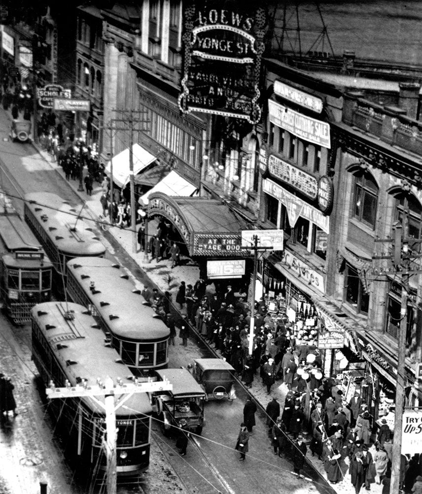 Out front of Loew’s Yonge Street theatre in the 1920s (Photo: Toronto Transit Commission Archives)