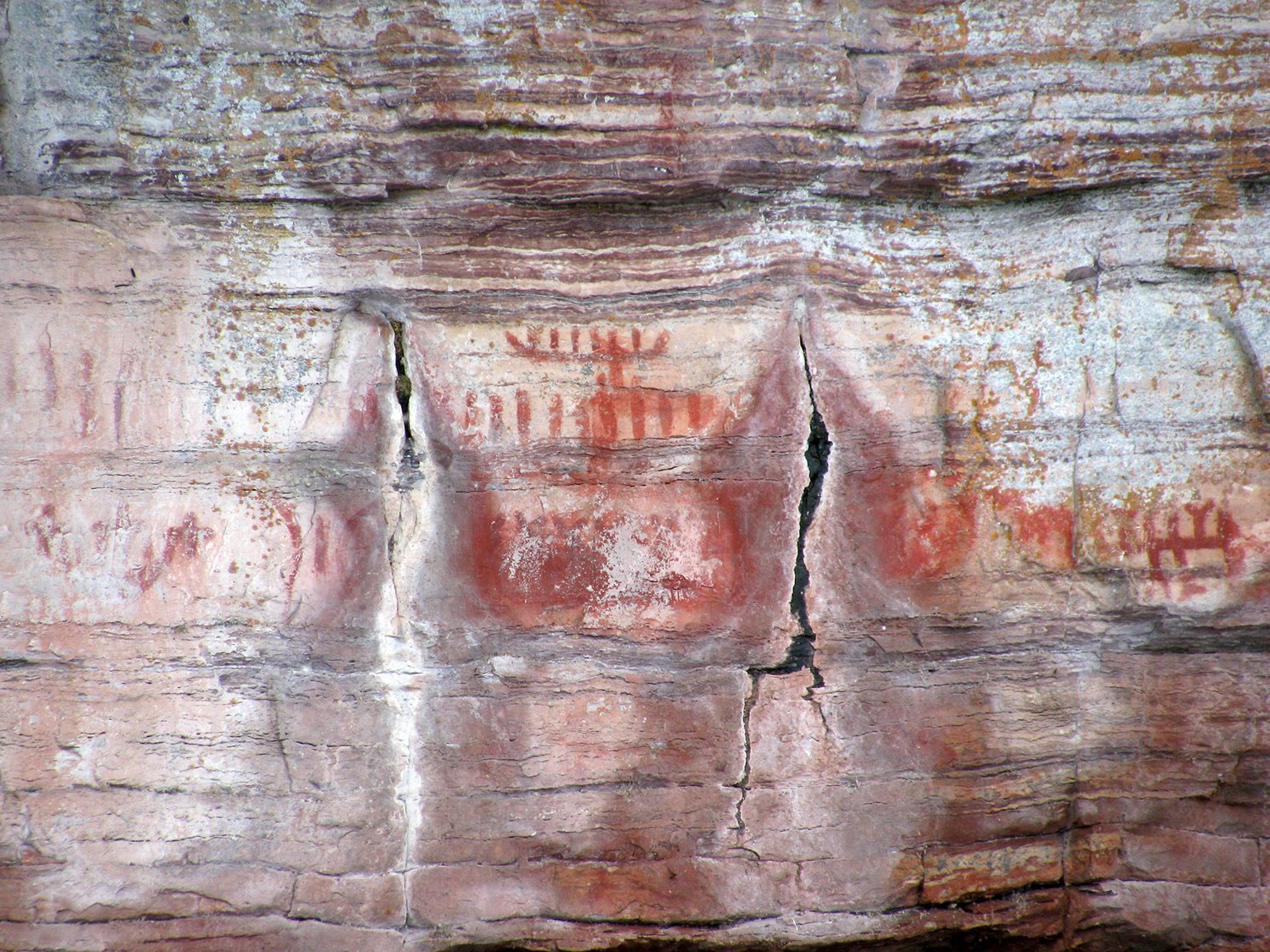 The Maymaygwayshi, or water sprite, painted on a cliff near the mouth of the Nipigon River